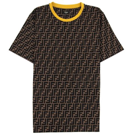 fendi tshirt ff logo|Fendi logo print t shirt.